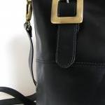 Leather Handbag Buckle Tote..