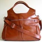 Leather Handbag Weekend Tra..